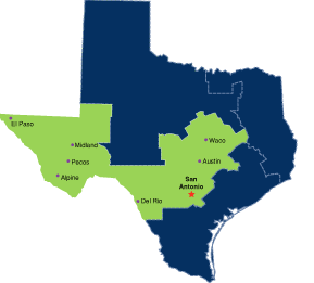 Map of the Western District of Texas